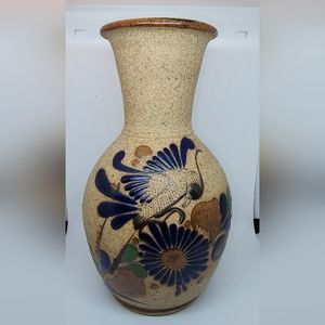 Mexican Tonala Sand Art Pottery Signed